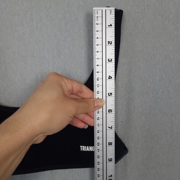 TRIANGL Black Velvet Bikini Top Sz Small Pullover Stretch Scoop Back Neoprene - Picture 6 of 8